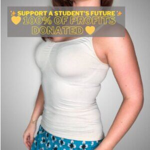 Support Education – White Tank Top S/M (All Profits Donated)